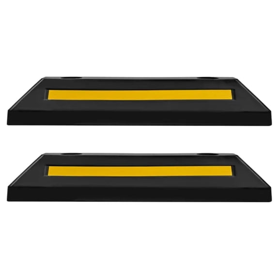 Parking Stopper, 21.6 Inch 2 Pcs Heavy Duty Parking Aid for Garage, Rubber Curb Garage Floor Stopper with Reflective Strips, Aid Gadgets for Cars Vans Trucks Tire Wheel Guide Block Stops Bumpers