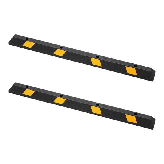 Parking Stopper 72 Inch 2 Pcs, Heavy Duty Rubber Curb Stop for Garage, Car Wheel Block with Reflective Strips, Parking Aid for Trucks, RVs, and Trailers
