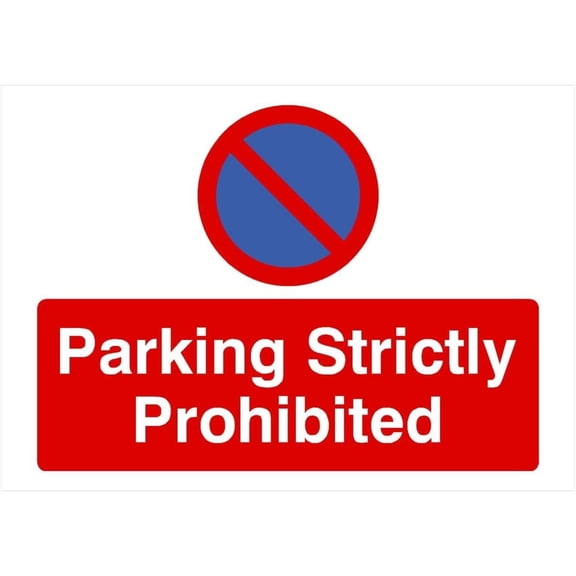 Parking Strictly Prohibited At Any Time Sign Landscape Parking Signs & Permits Metal Sign Tin Sign 12x16 Inch - Caution Safety Warning Security Signs Indoor & Outdoor Signs for Home, Office, Work