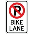 thumbnail image 1 of No Parking (Symbol) Bike Lane Parking Signs Metal Sign Tin Sign 12x16 Inch - Caution Safety Warning Security Signs Indoor & Outdoor Signs for Home, Office, Work, 1 of 5