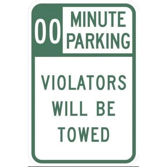 Parking Time Traffic Signs Metal - Caution Safety Warning Security Signs Indoor & Outdoor (Aluminum) Size: 8 x 12 inch