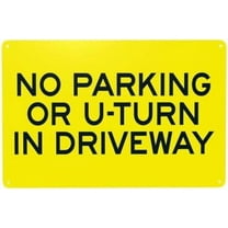 No Parking Or U Turn In Driveway Warning Sign, Driveway Metal Signs for Home Business Outdoor Indoor Road Yard Garage Street Wall Caution Custom Decor 12 x 8 Inch