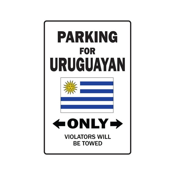 Parking For Uruguayan Only National Pride Decal | Indoor/Outdoor | Funny Home Décor for Garages, Living Rooms, Bedroom, Offices | SignMission Uruguay Flag National Pride Love Decoration