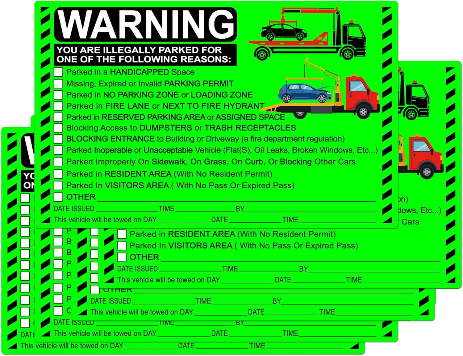 Parking Violation Stickers Sign 5x8inch You are Illegally Parked