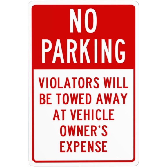 No Parking Violators Will Be Towed Away Metal Warning Signs, Cautions Security Tin Sign, Safety Posted Signs for Street Business Wall Decor 8 x 12 Inch