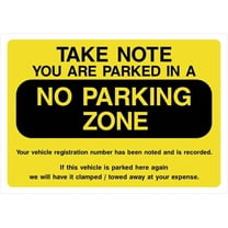 No Parking Zone Sign Parking Signs & Permits Metal Sign Tin Sign 12x16 Inch - Caution Safety Warning Security Signs Indoor & Outdoor Signs for Home, Office, Work