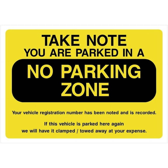 No Parking Zone Sign Parking Signs & Permits Metal Sign Tin Sign 12x16 Inch - Caution Safety Warning Security Signs Indoor & Outdoor Signs for Home, Office, Work