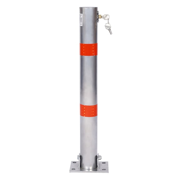 Parking bollard,pole barrier with lock ,car parking protection posts,home garage street decor ,parking barrier Round gray