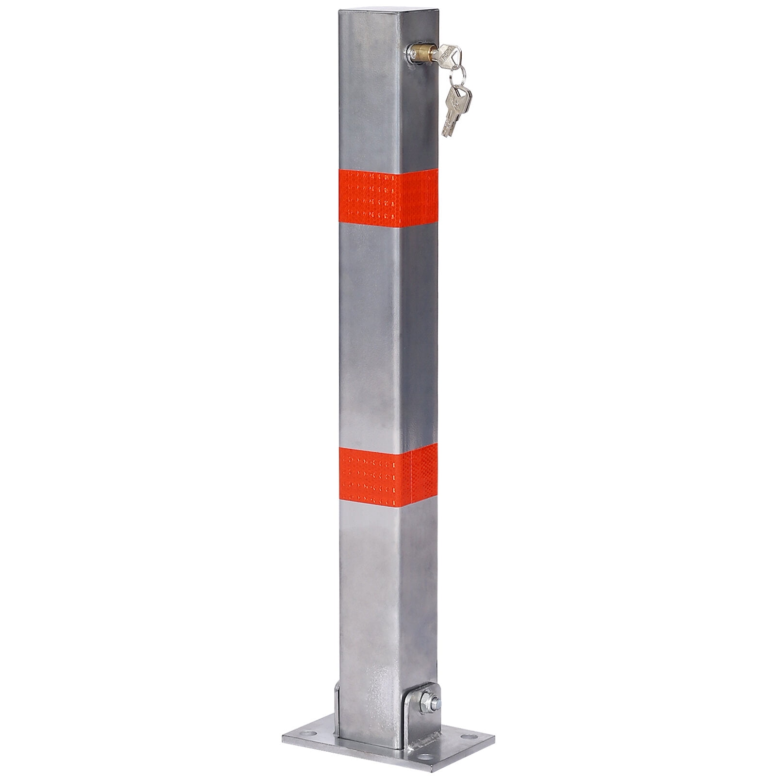 , Parking bollard,pole barrier with lock ,car parking protection posts,home garage street decor ,parking barrier Square gray, Gray ,Steel ,