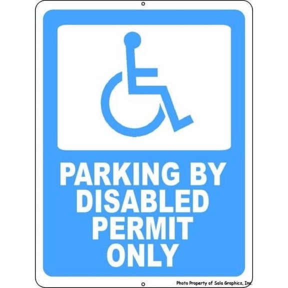 Parking by Disabled Permit Only Sign