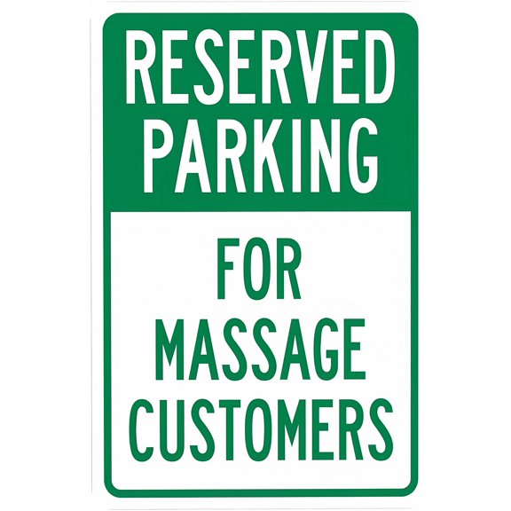 Parking for Massage Customers Sign 8"x12" - Security Metal Wall Decor for Business Office Yard Street Road Home Caution