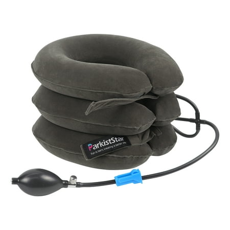 ParkistStar Cervical Neck Traction Device,Three Tube Quick Inflation,Relieves Neck Shoulder Pain,Effectively Corrects Bad Sitting Posture (Including Health Care Tutorial),Cervical Stent (Gray)