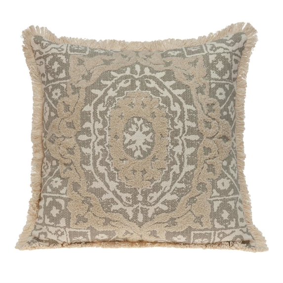Parkland Collection Abu Transitional Beige Throw Pillow