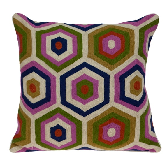 Parkland Collection Acia Contemporary Multicolored Pillow Cover With Down Insert
