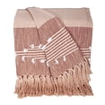 thumbnail image 1 of Parkland Collection Adonia Rust Cotton Slub Throw Blanket with Tassels, 50 x 60 Inch Decorative Sofa Throw, 1 of 4