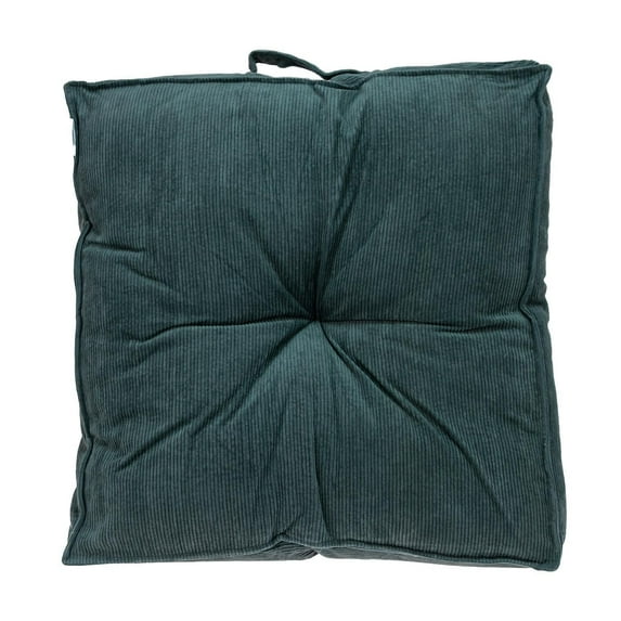 Parkland Collection Alena 24x24" Solid Cotton Floor Pillow in Charcoal