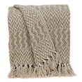 thumbnail image 1 of Parkland Collection Alma 67x52" Herringbone Cotton Throw Blanket in Brown, 1 of 5
