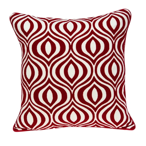 Parkland Collection Altia Transitional Red and White Pillow Cover