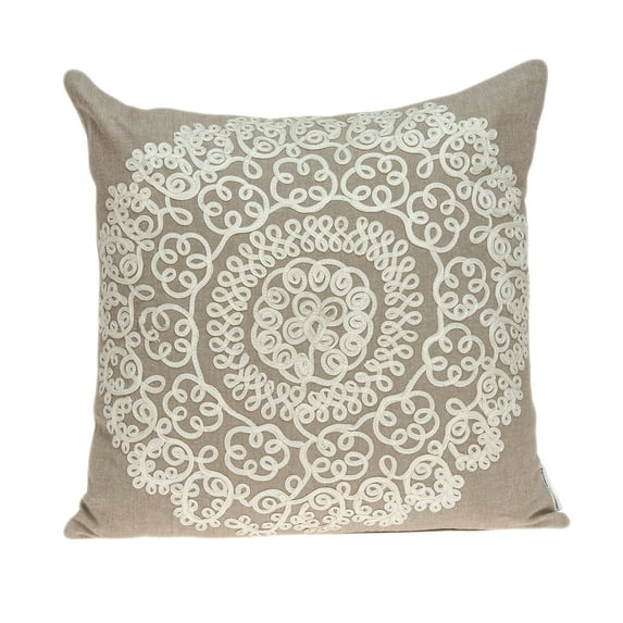 Parkland Collection Arlene Beige 20" x 20" Throw Pillow