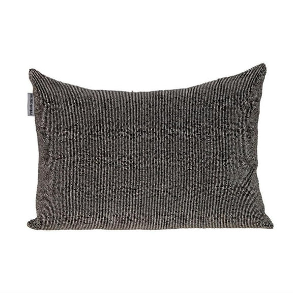 Parkland Collection Aster 14x20" Solid Cotton Throw Pillow in Gray/Charcoal