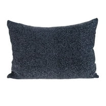 Parkland Collection Aster 14x20" Solid Cotton Throw Pillow in Metallic Blue