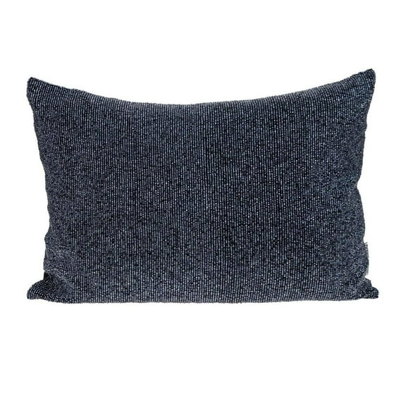 Parkland Collection Aster 14x20" Solid Cotton Throw Pillow in Metallic Blue