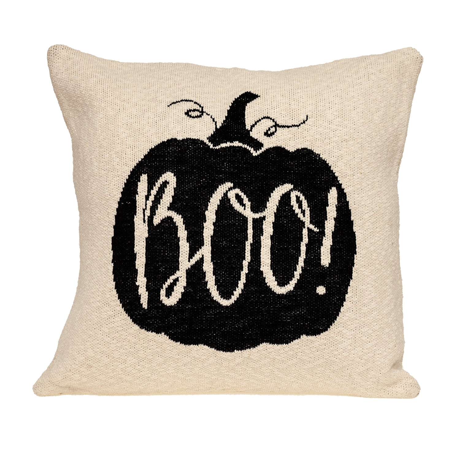 Parkland Collection Baby 20x20" Pumpkin Cotton Throw Pillow in Off White/Cream