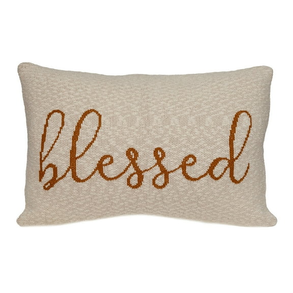 Parkland Collection Blessed Transitional Beige Throw Pillow