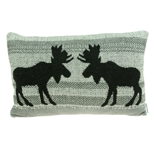 Parkland Collection Buck Lodge Gray Throw Pillow