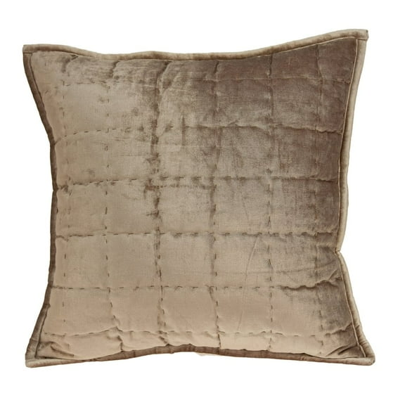 Parkland Collection Byblo Taupe Solid Quilted Throw Pillow