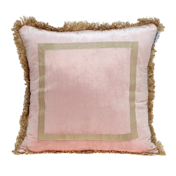 Parkland Collection Catia 20x20" Square Fabric Throw Pillow in Pink/Beige