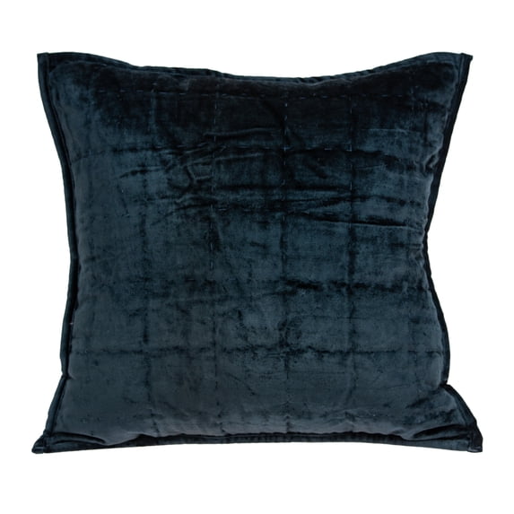 Parkland Collection Cerro Dark Blue Solid Quilted Throw Pillow Cover
