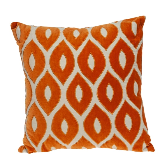 Parkland Collection Crimson Contemporary Orange Pillow Cover With Down Insert