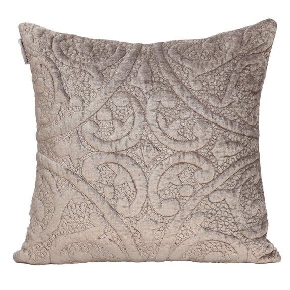 Parkland Collection Cristal 20x20" Quilted Fabric Throw Pillow in Brown