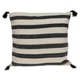 thumbnail image 1 of Nassau Collection Hand Woven Striped Square Throw Pillow - 24" - Beige and Black, 1 of 4