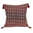thumbnail image 1 of Nassau Collection Hand Woven Tapestry Square Throw Pillow - 20" - Red and Beige, 1 of 4