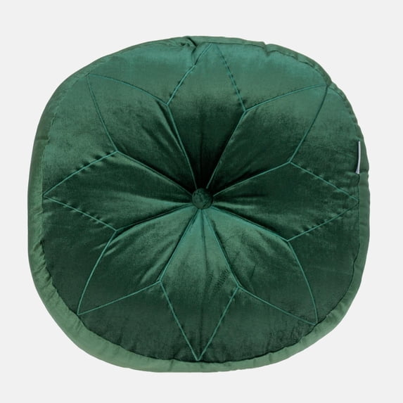 Parkland Collection Dorte Transitional Round Dark Green Floor Pillow