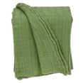 thumbnail image 1 of Parkland Collection Emanuele Self Patterned Green 62" x 52" Woven HANDLOOM Throw, 1 of 5
