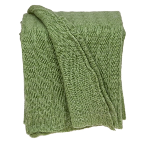 Parkland Collection Emanuele Self Patterned Green 62" x 52" Woven HANDLOOM Throw