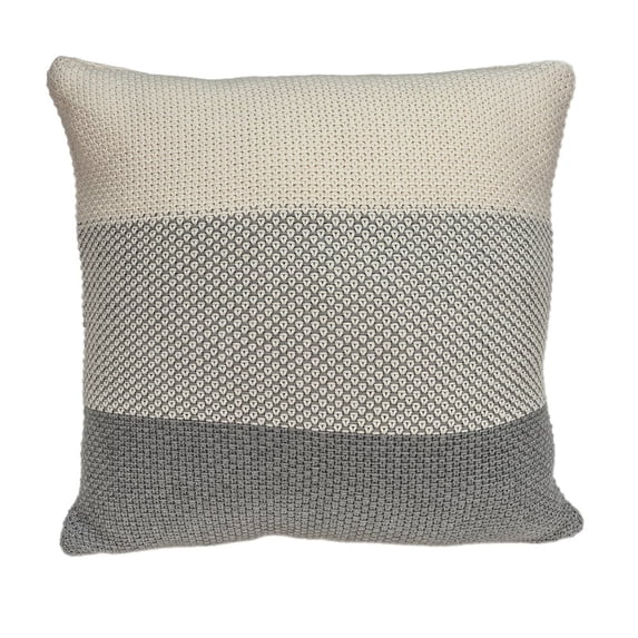 Parkland Collection Evo 20x20" Solid Cotton Fabric Throw Pillow in Gray/Beige