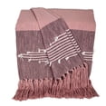 thumbnail image 1 of Parkland Collection Adonia Pink Cotton Slub Throw Blanket with Tassels, 50 x 60 Inch Decorative Sofa Throw, 1 of 4