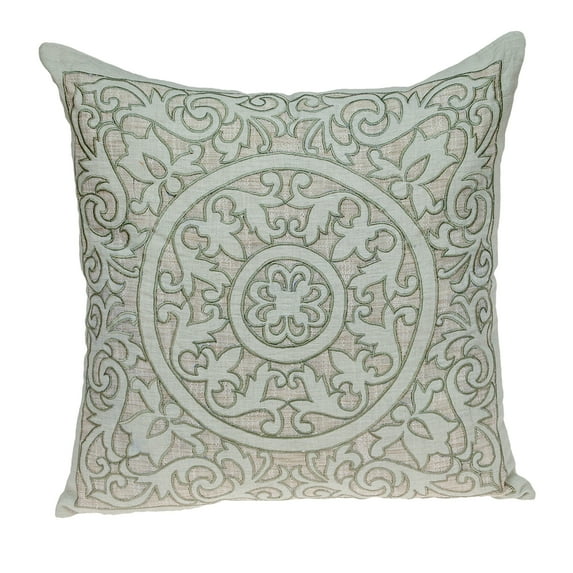 Parkland Collection Fluera Traditional Beige Pillow Cover with Poly Insert