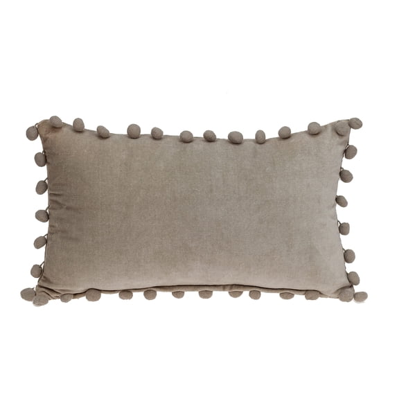 Parkland Collection Freya 12x20" Transitional Solid Cotton Throw Pillow in Beige