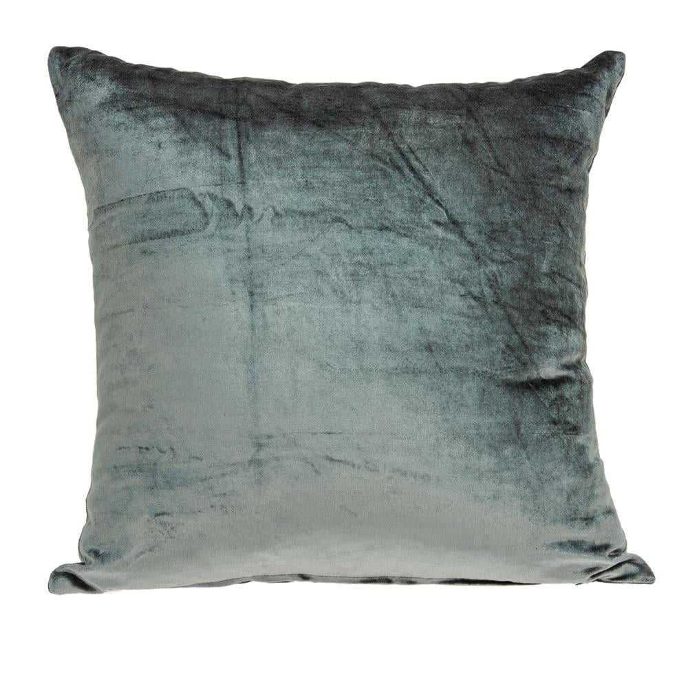 Charcoal Cotton Square Throw Pillow with Polyester Fill