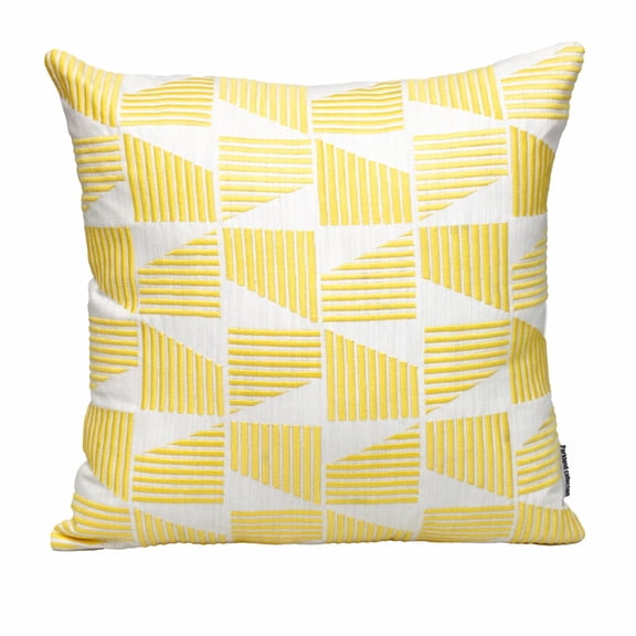Parkland Collection Geometric Geometric Yellow Square 18" x 18" Pillow