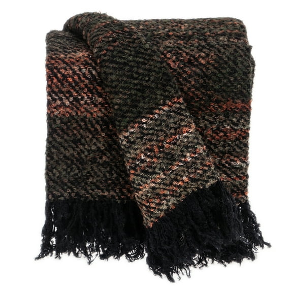 Parkland Collection Gisele Transitional Black 52" x 67" Woven Handloom Throw Blanket