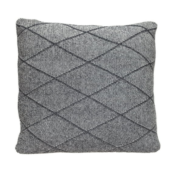 Parkland Collection Grampy 20x20" Argyle Cotton Throw Pillow in Gray/Charcoal