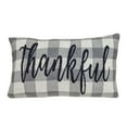 thumbnail image 1 of Parkland Collection Thankful 16x24" Cotton Fabric Throw Pillow in Gray, 1 of 8