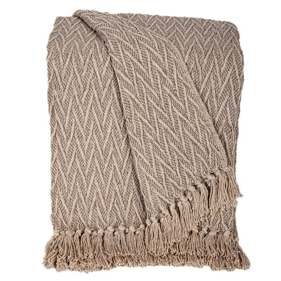Parkland Collection Handloomed Brown Cotton Slub Throw (52X67)
