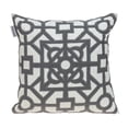 thumbnail image 1 of Parkland Collection Hazel White and Gray Velvet Decorative Throw Pillow, 18 x 18 Ethnic Accent Pillow, 1 of 6